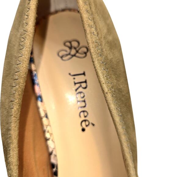 J. Renee 9 Women's Flat Shoes Snakeskin Print Bows Closed Toe - Picture 5 of 9